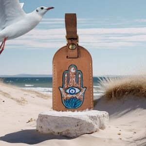 Handpainted Louis Vuitton luggage tag